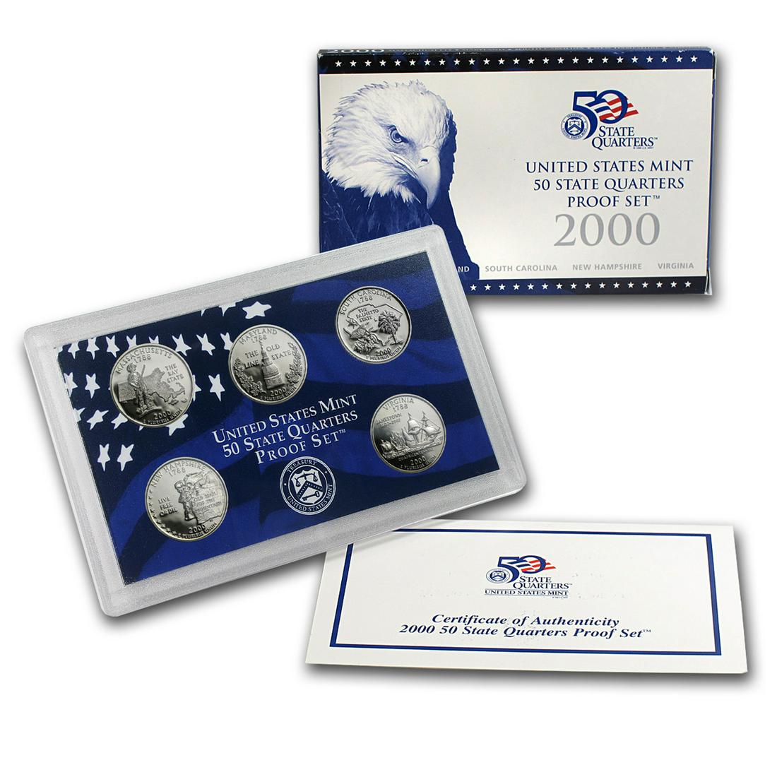 2000 United States Quarters Proof Set, 5 Coins! (1 of 1)