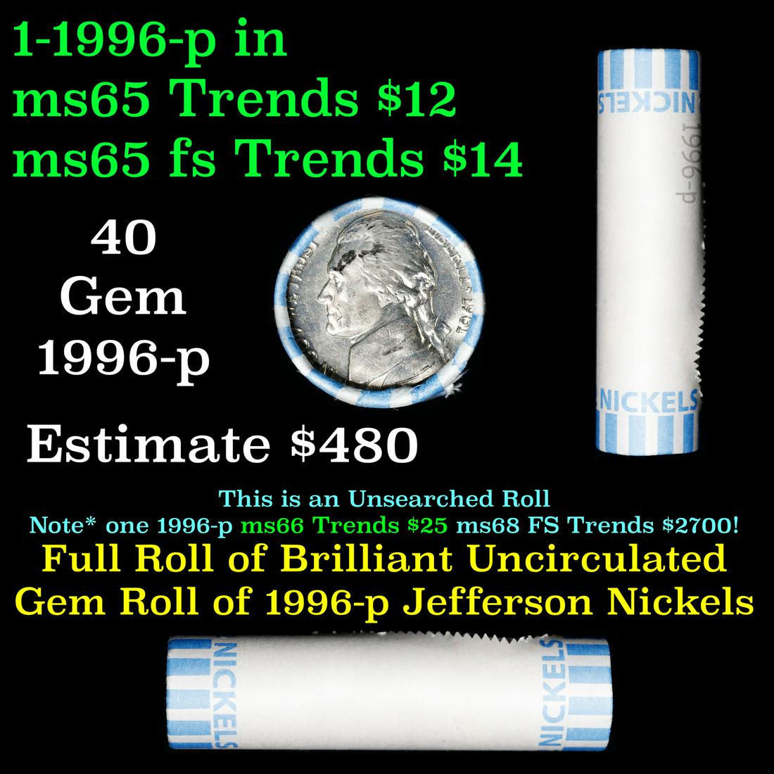 Shotgun Jefferson 5c roll, 1996-p 40 pcs Vintage Bank Wrapper (1 of 4)