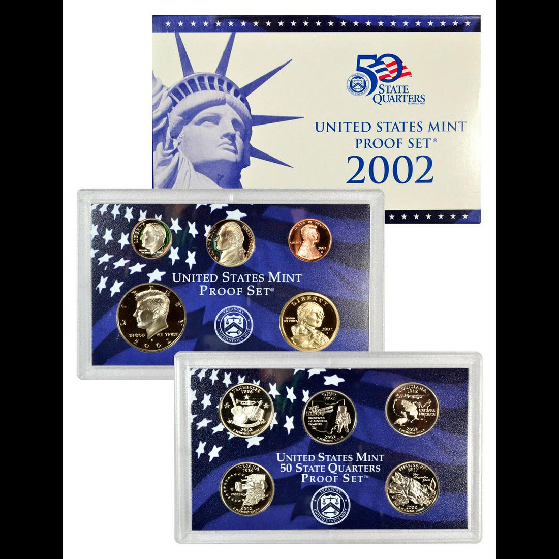 2002 United States Mint Proof Set in Original Government Packaging, 10 Coins Inside! (1 of 1)