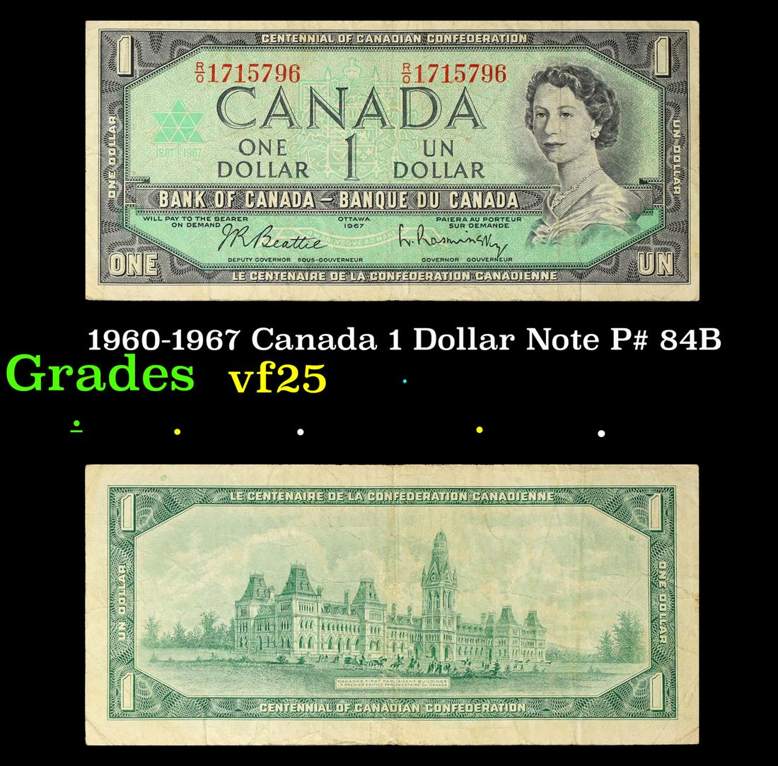 1960-1967 Canada 1 Dollar Note P# 84B Grades vf+ (1 of 3)