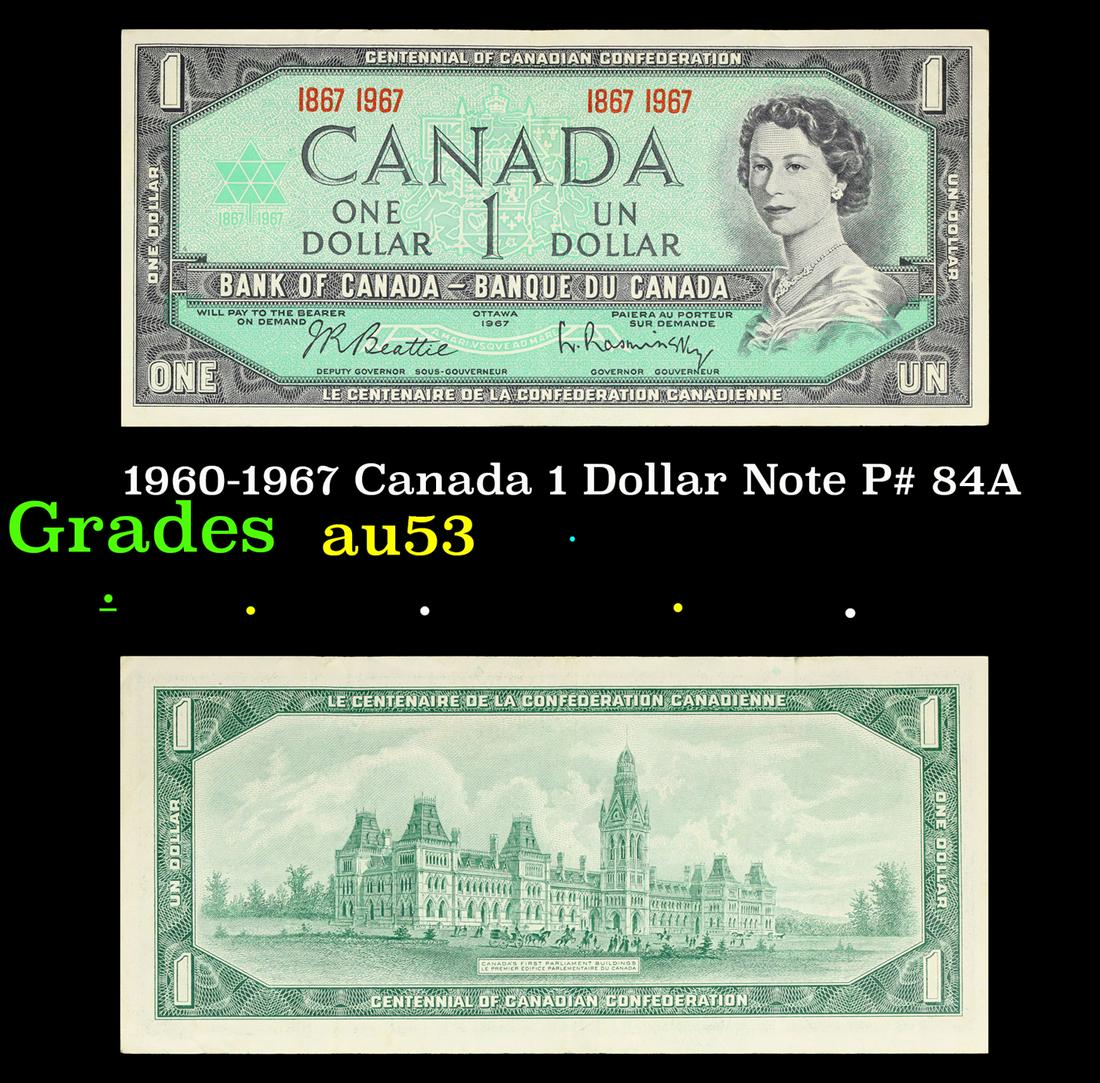 1960-1967 Canada 1 Dollar Note P# 84A Grades Select AU (1 of 3)