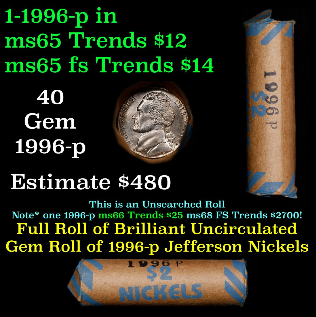 Shotgun Jefferson 5c roll, 1996-p 40 pcs Vintage Bank Wrapper (1 of 4)