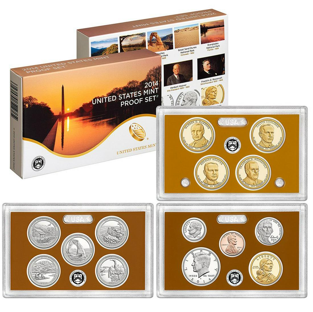 2014 Mint Proof Set In Original Case! 14 Coins Inside! (1 of 1)