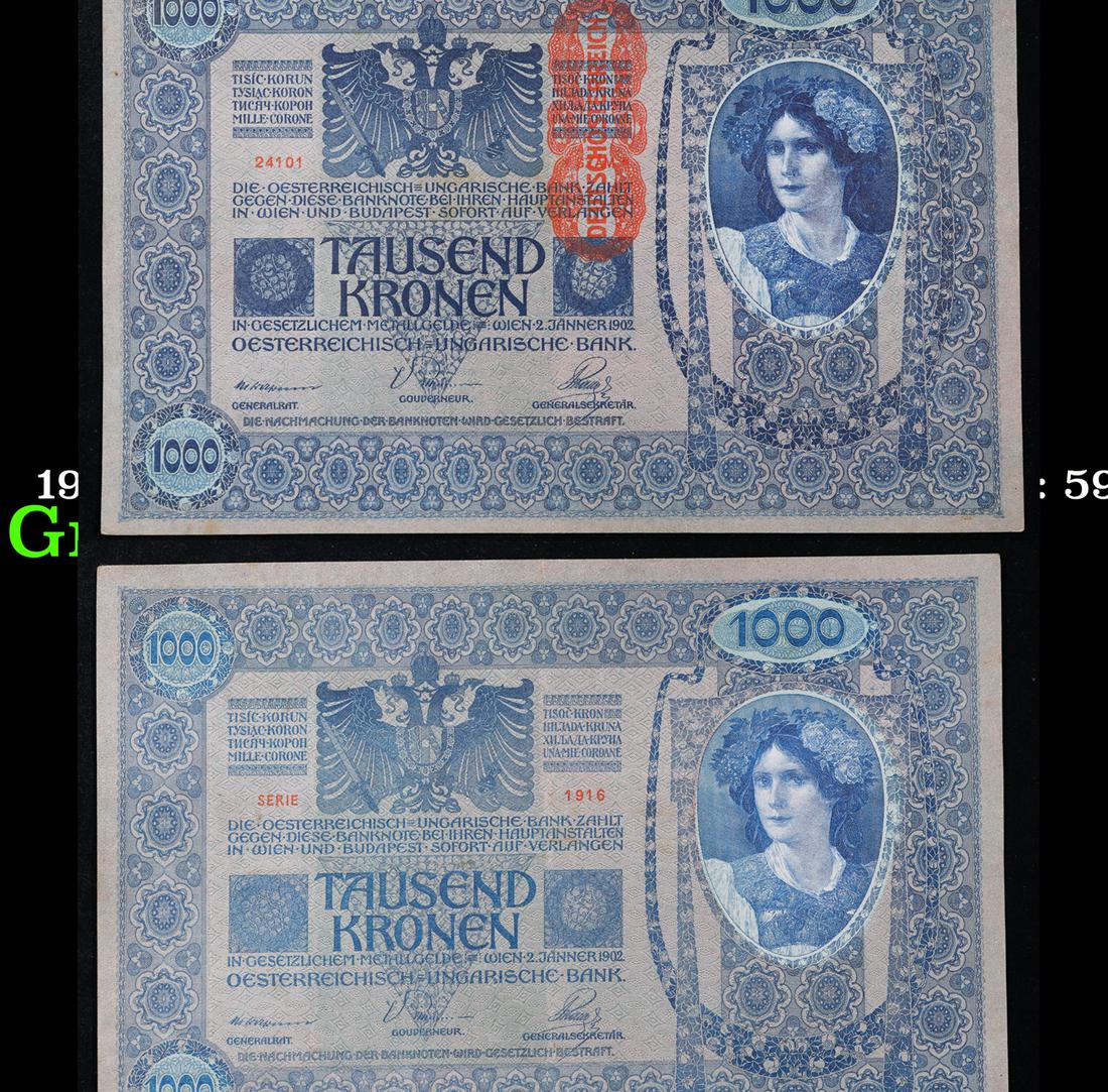 1919 Imperial Austria 1,000 Kronen Note P: 59 Grades Select AU: 1919 Imperial Austria 1,000 Kronen Note P: 59 Grades Select AU.