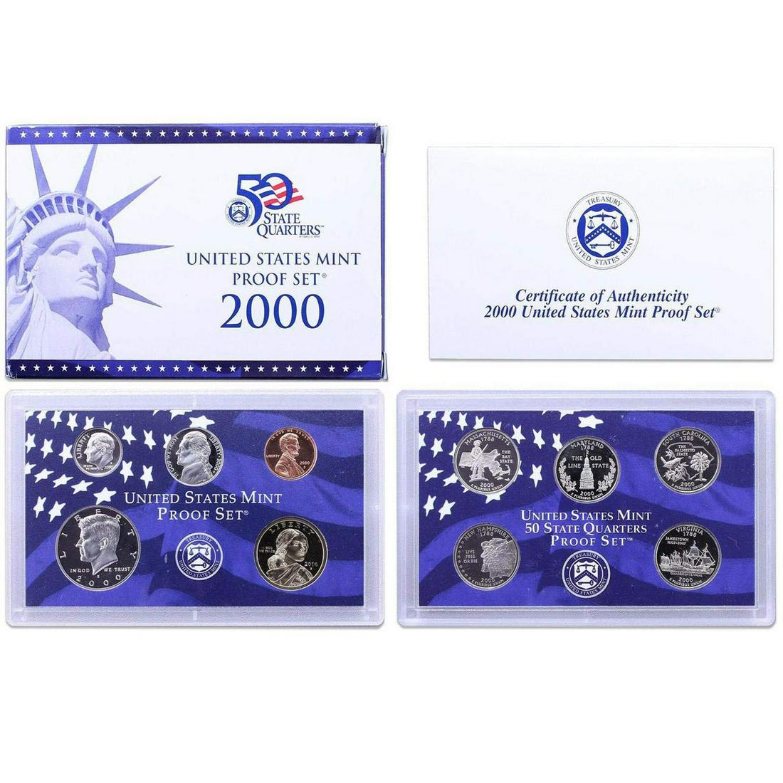 2000 United States Proof Set in Original Government Packaging, 10 Coins Inside! (1 of 1)