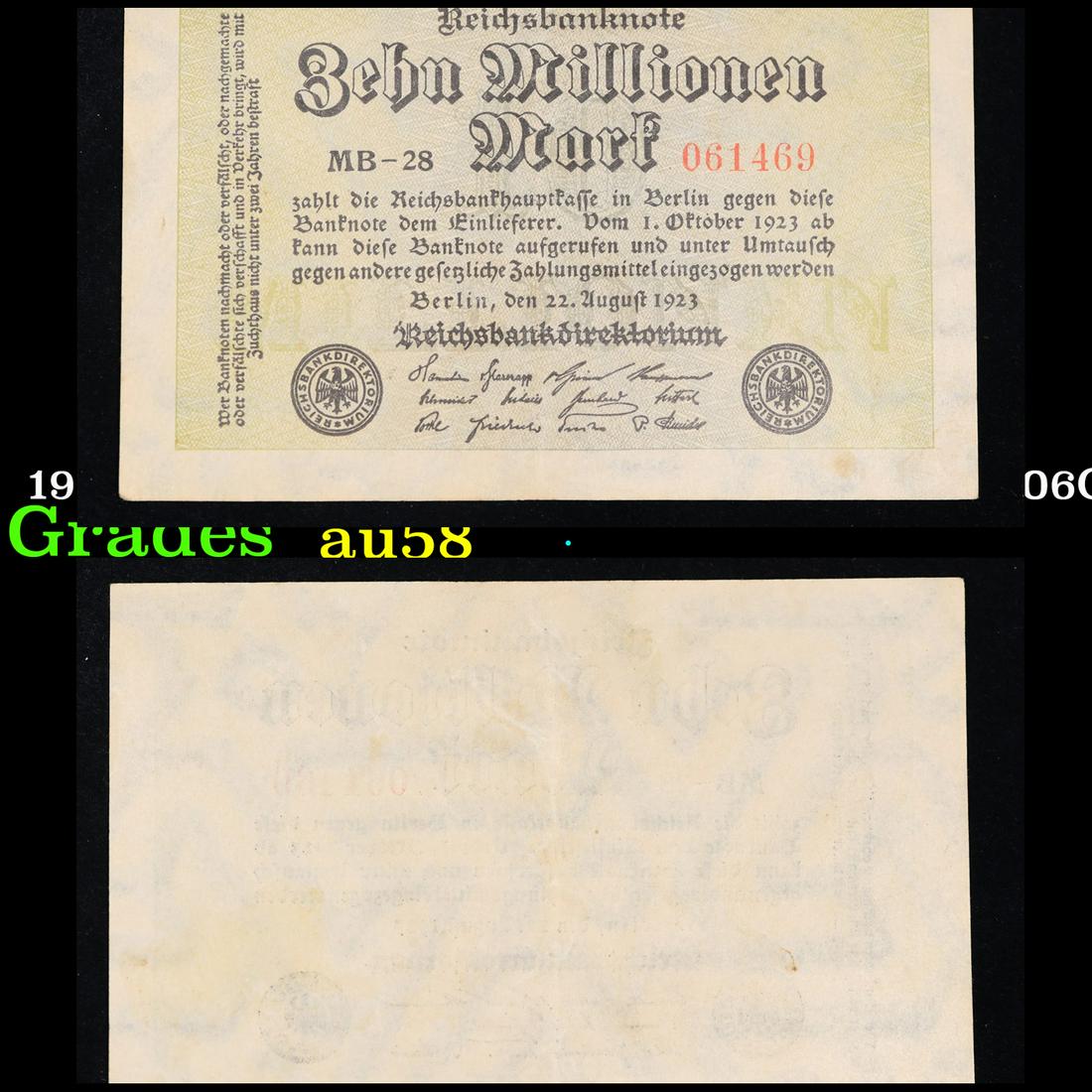 1924 Germany 10 Millionen Mark Note P# 106C Grades Choice AU/BU Slider (1 of 3)