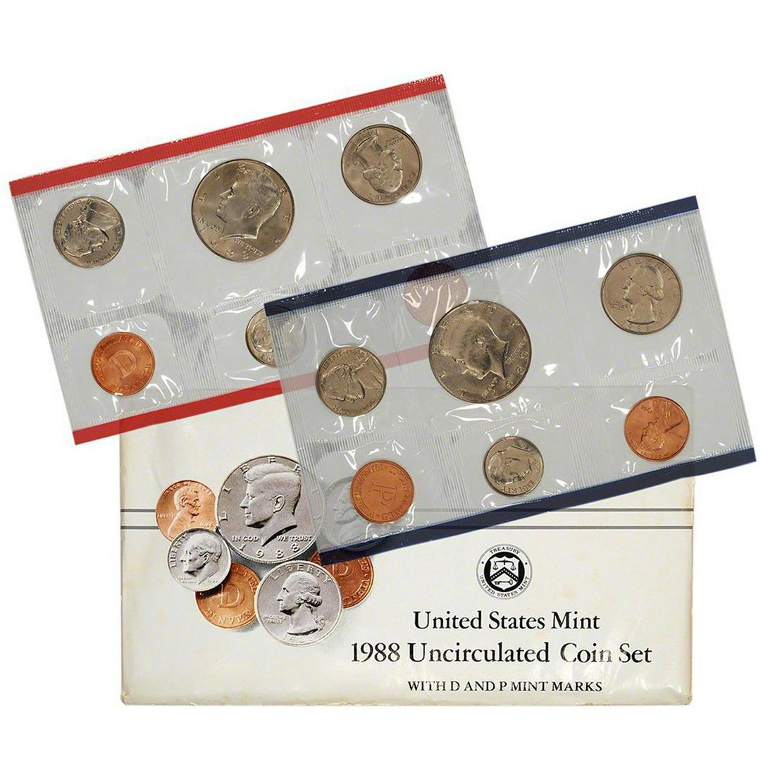 1988 United States Mint Set in Original Government Packaging, 10 Coins Inside! (1 of 1)