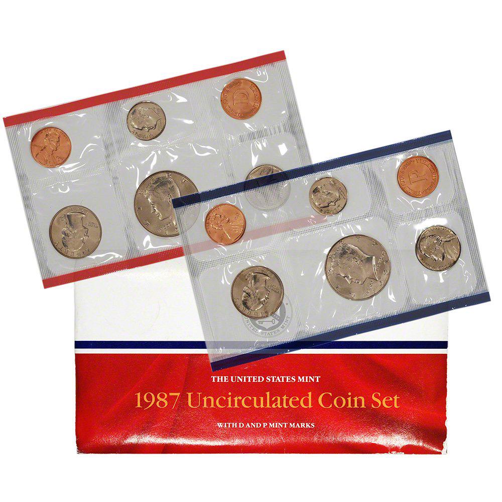 1987 United States Mint Set in Original Government Packaging, 10 Coins Inside! (1 of 1)