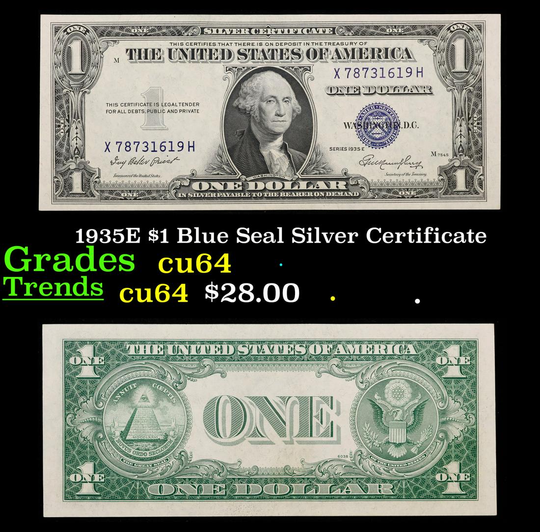 1935E $1 Blue Seal Silver Certificate Grades Choice CU (1 of 1)