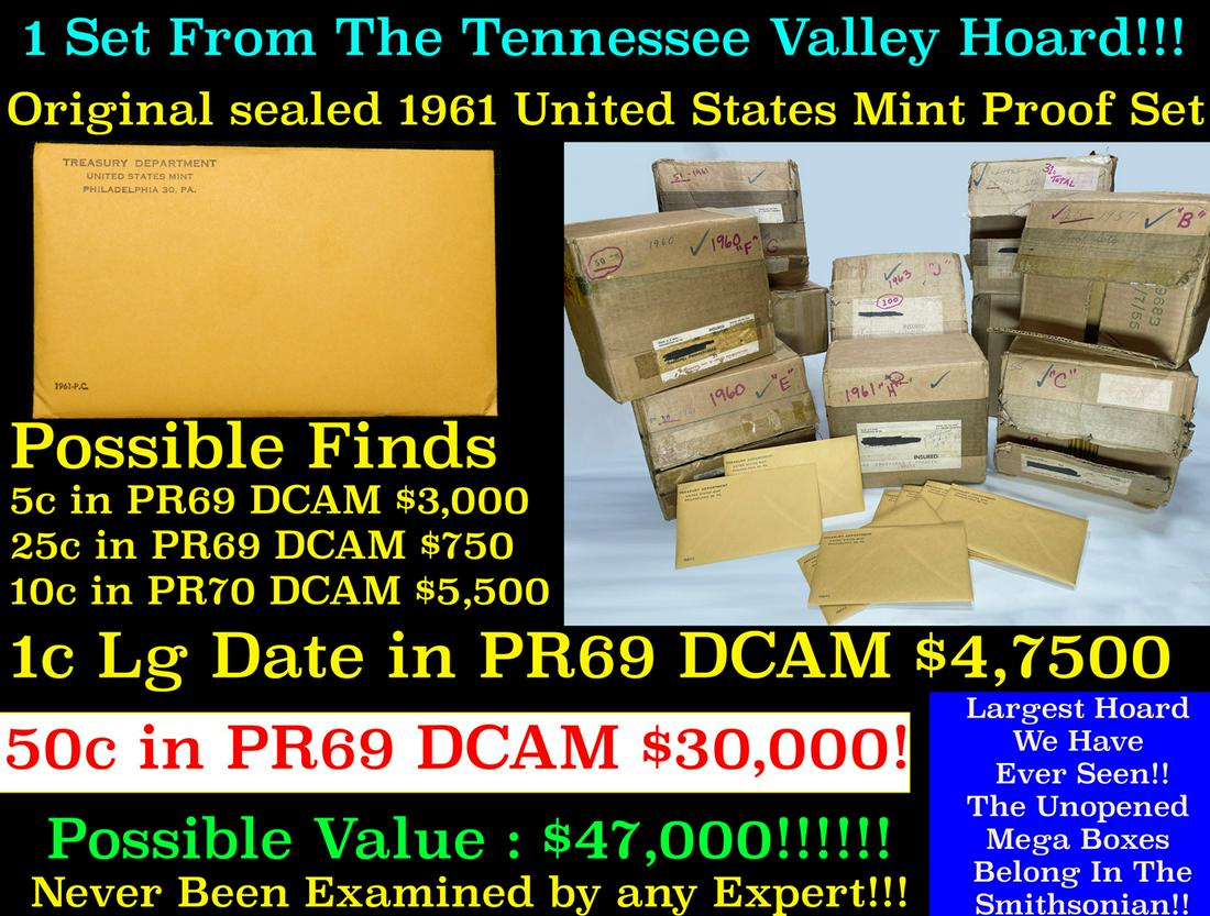 Original Sealed 1961 United States Mint Proof Set Tennessee Valley Hoard (1 of 18)