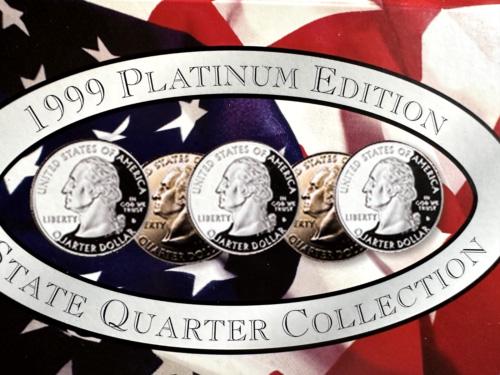 1999 United States Quarters Proof Set in Platinum Edition Packaging. 5 Coins Inside! (1 of 1)