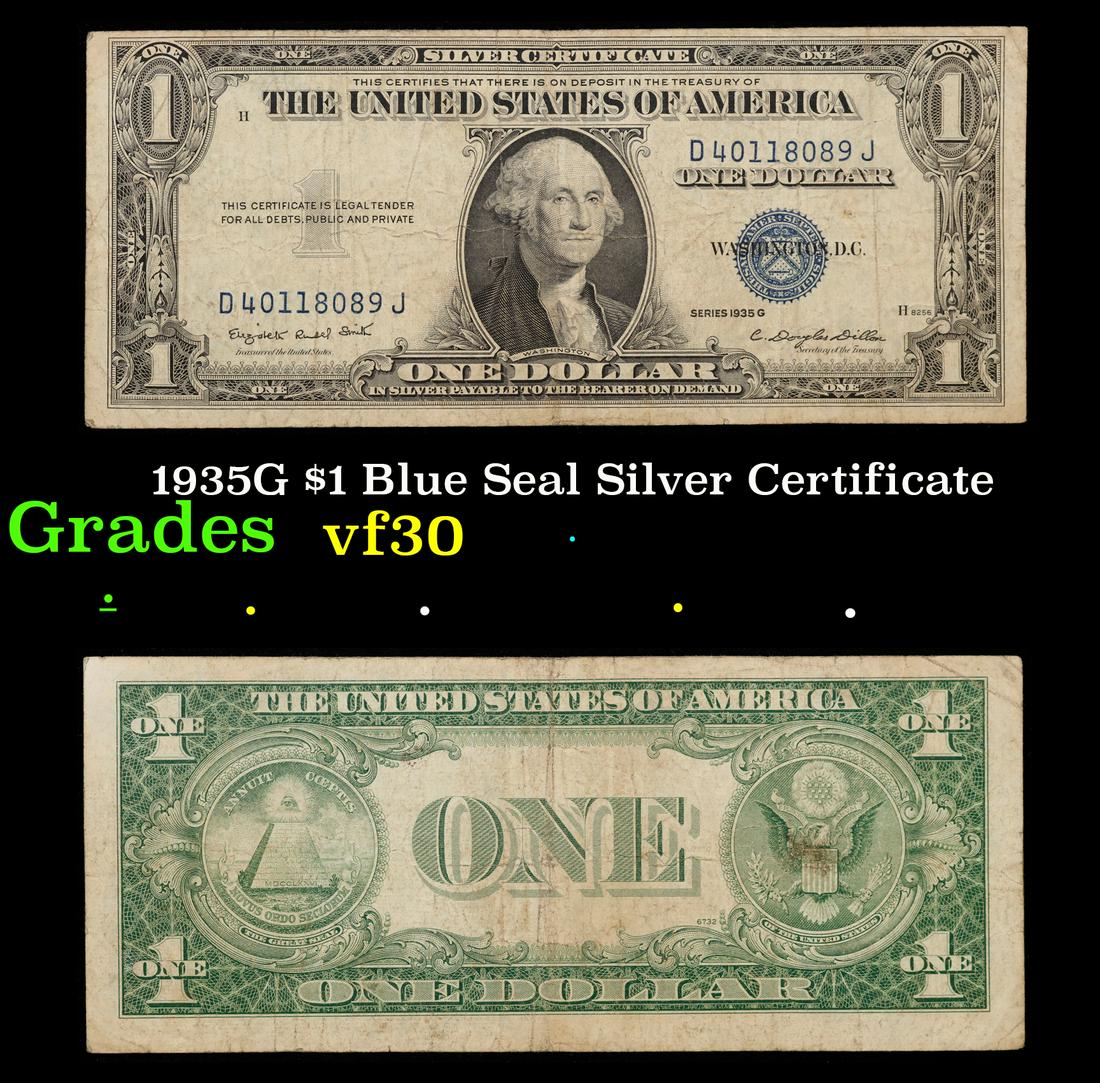 1935G $1 Blue Seal Silver Certificate Grades vf++ (1 of 3)