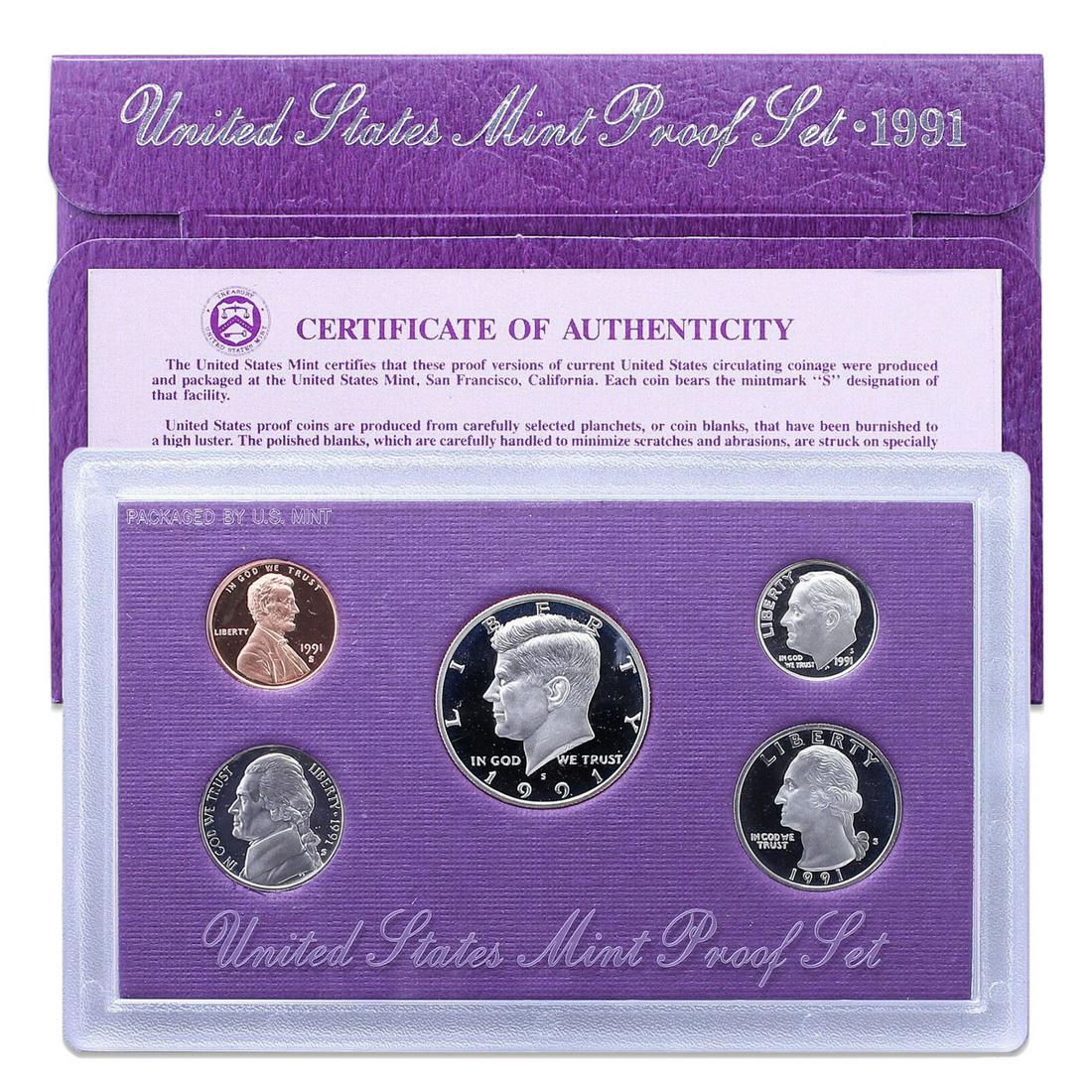 1991 United States Proof Set, 5 Coins Inside! (1 of 1)