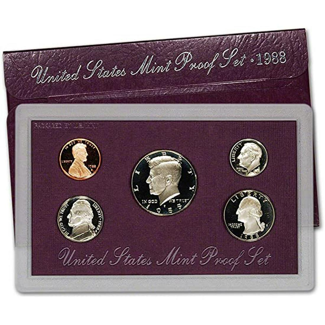 1988 United States Proof Set, 5 Coins Inside! (1 of 1)