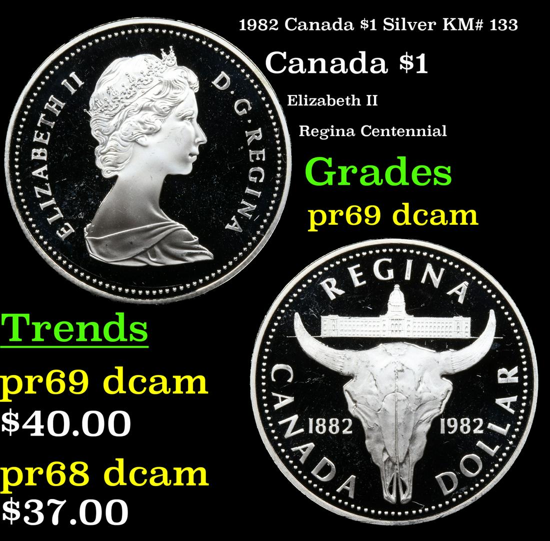 Proof 1982 Canada $1 Silver Canada Dollar KM# 133 $1 Grades GEM++ Proof Deep Cameo (1 of 3)