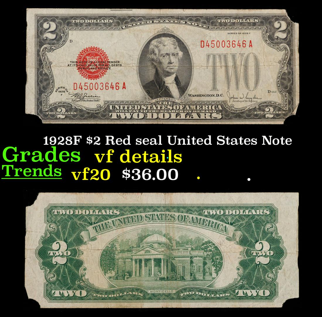 1928F $2 Red seal United States Note Grades vf details (1 of 3)