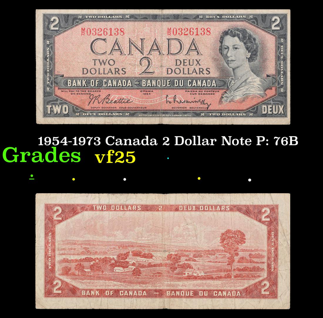 1954-1973 Canada 2 Dollar Note P: 76B Grades vf+ (1 of 3)