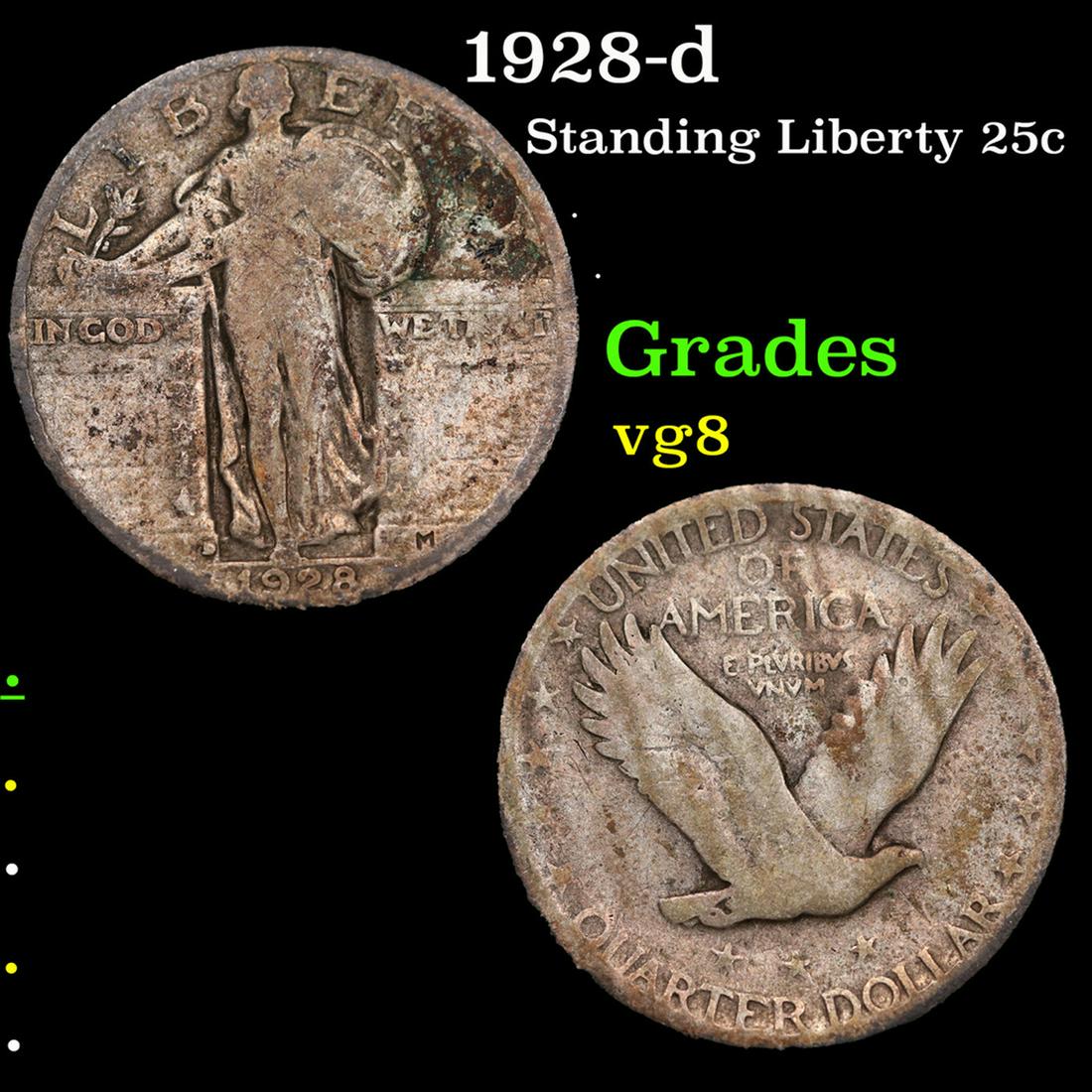 1928-p Standing Liberty Quarter 25c Grades vg, very good (1 of 3)