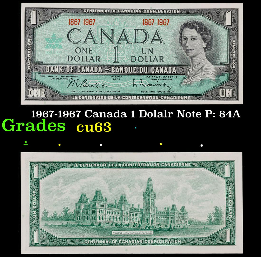 1967-1967 Canada 1 Dolalr Note P: 84A Grades Select CU (1 of 3)