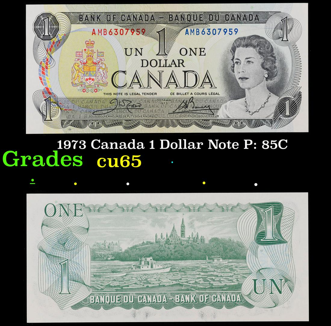 1973 Canada 1 Dollar Note P: 85C Grades Gem CU (1 of 3)
