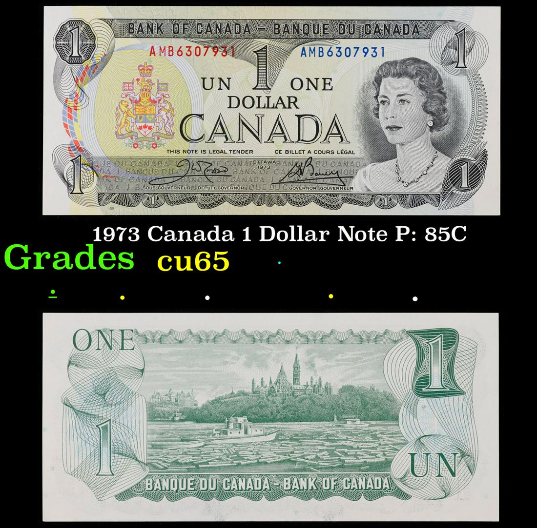 1973 Canada 1 Dollar Note P: 85C Grades Gem CU (1 of 3)