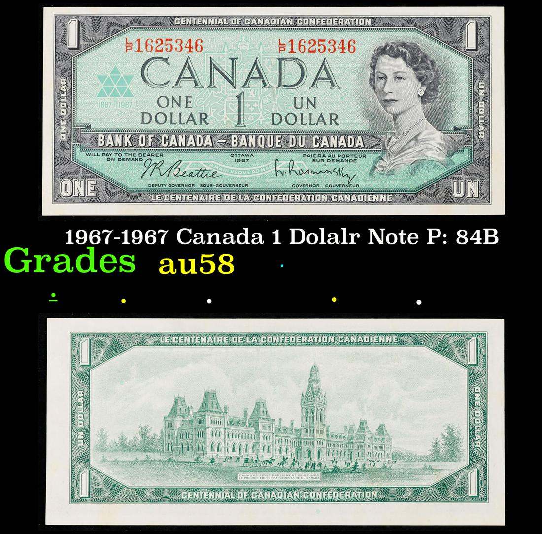 1967-1967 Canada 1 Dolalr Note P: 84B Grades Choice AU/BU Slider (1 of 3)