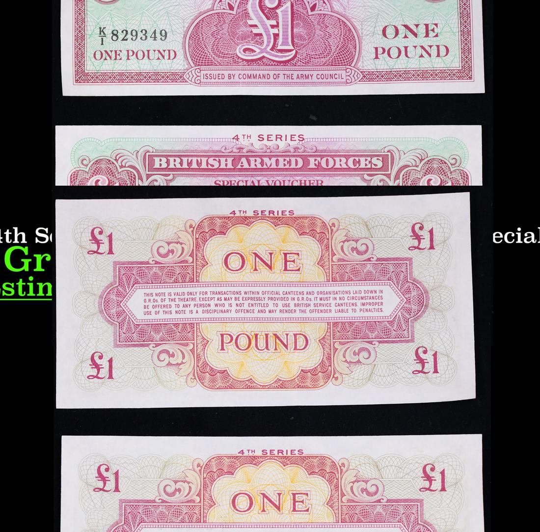 Set Of 4 British Armed Forces £1 Vouchers | UNCIRCULATED & Consecutive Serial Numbers