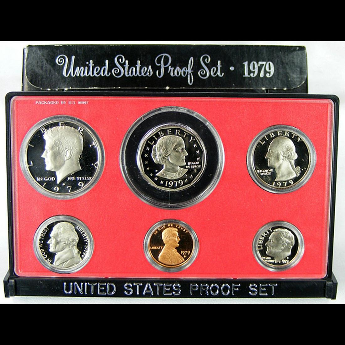 1979 United Stated Mint Proof Set 6 coins: 1979 United Stated Mint Proof Set 6 coins. Includes 6 Deep Cameo Proof Coins Including the Susan B. Anthony Proof Dollar