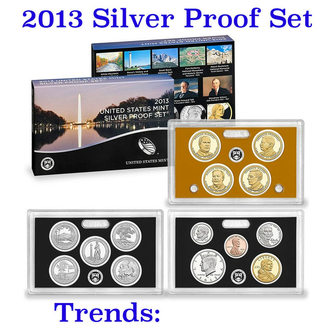 2013 United States Mint Silver Proof Set. 14 Coins Inside. (1 of 1)