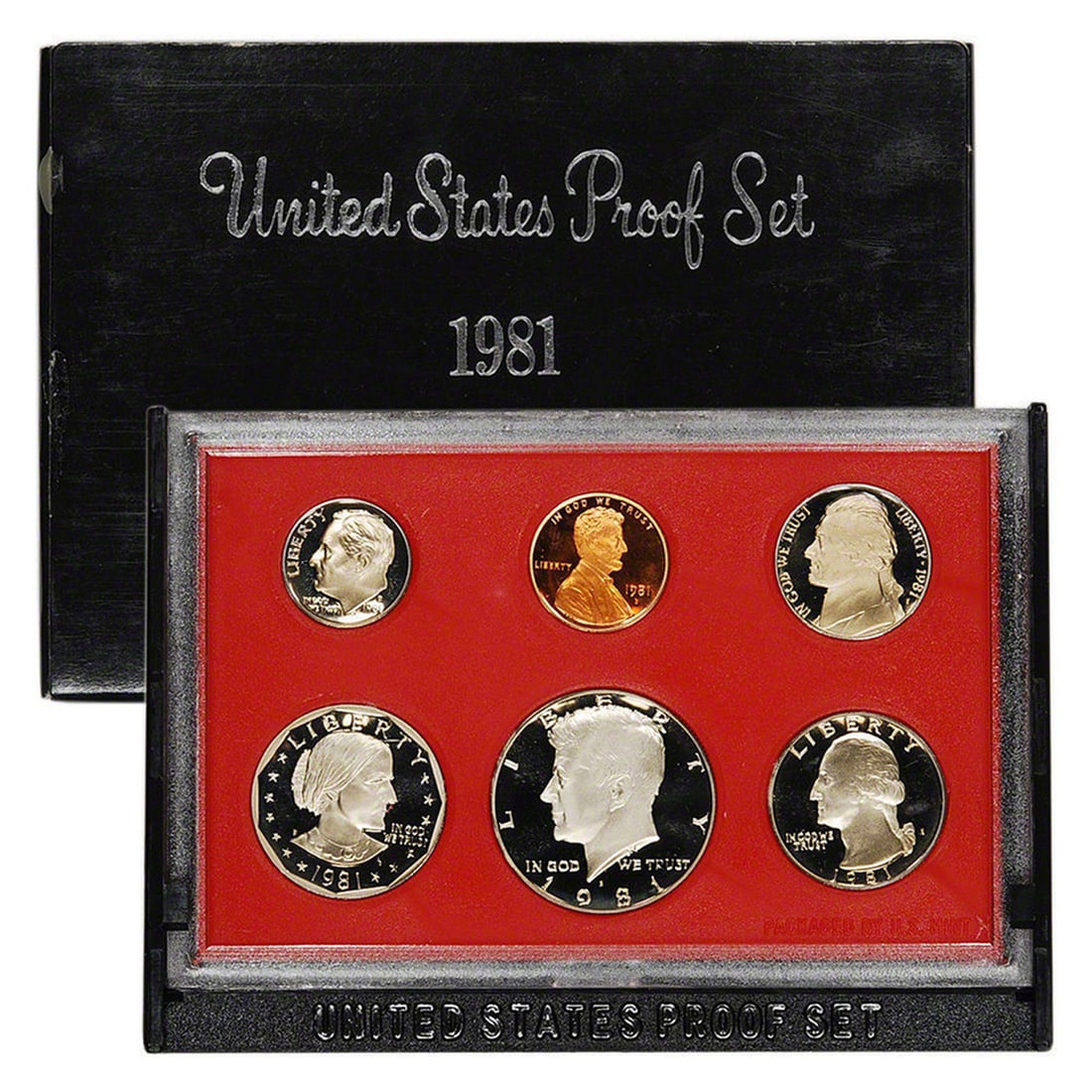 1981 United States Mint Proof Set 6 coins: 1981 United States Mint Proof Set 6 coins. Includes 6 Deep Cameo Proof Coins Including the Susan B. Anthony Proof Dollar