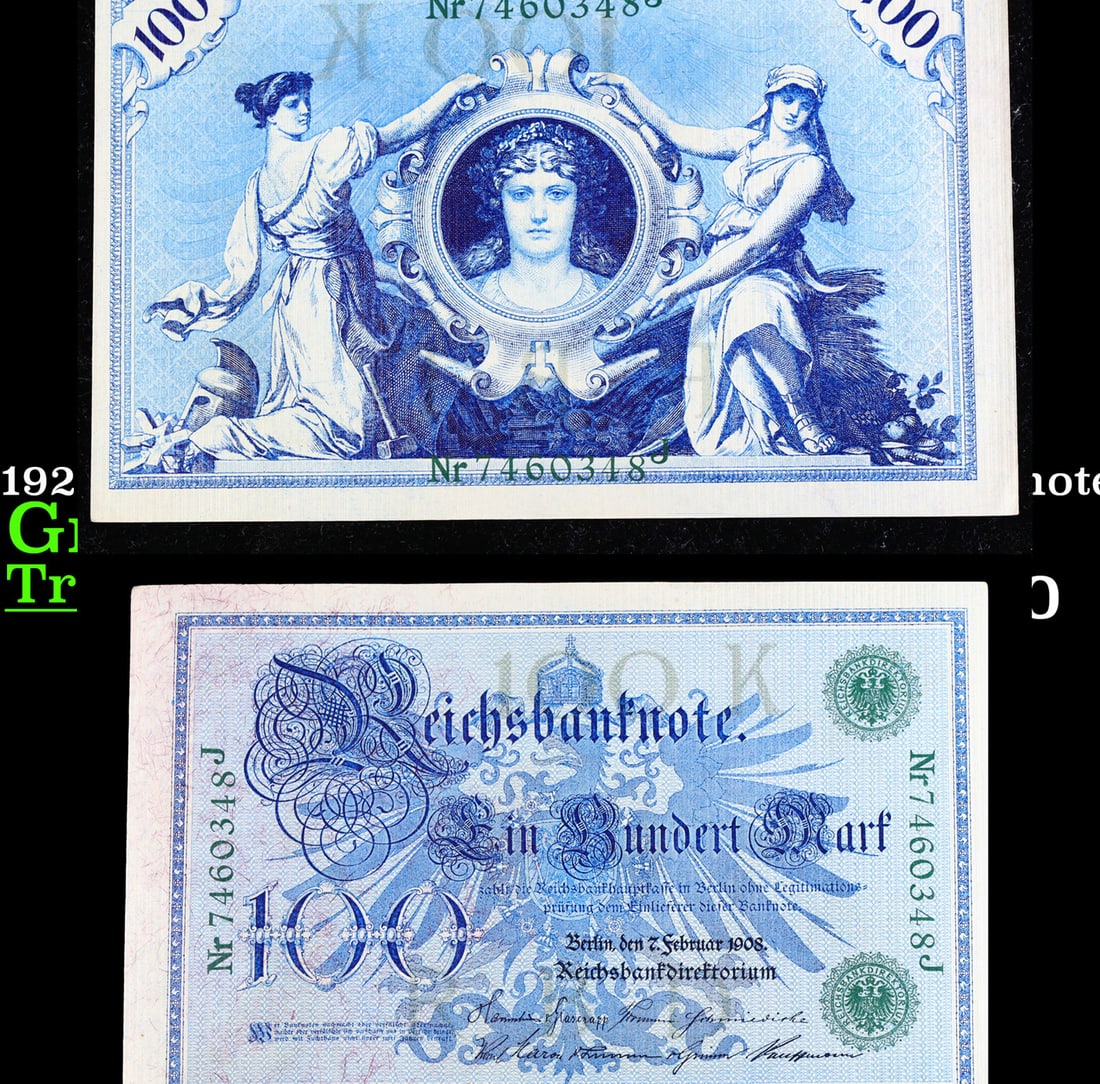 1918-1922 (1908 Issue) Germany 100 Marks Banknote P# 34 Grades Select CU (1 of 3)