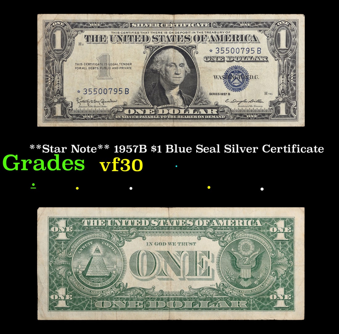 **Star Note** 1957B $1 Blue Seal Silver Certificate Grades vf++ (1 of 3)
