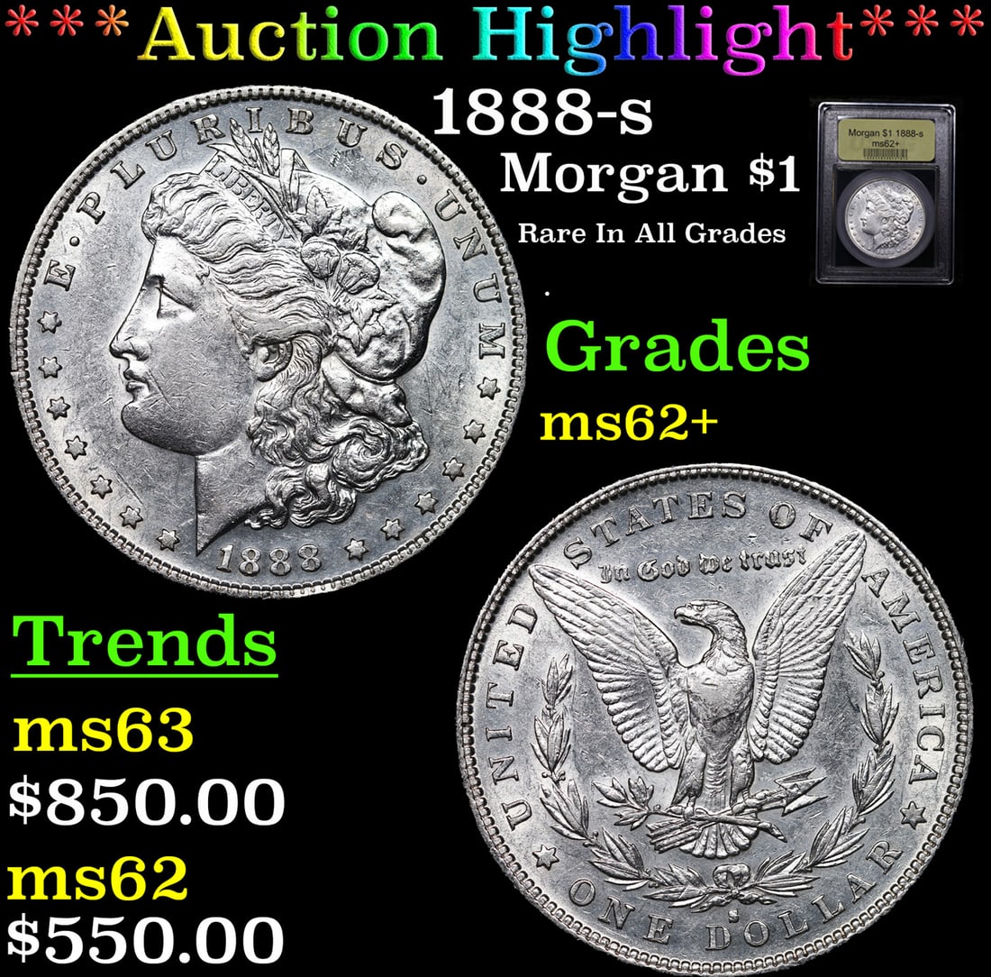 ***Auction Highlight*** 1888-s Morgan Dollar $1 Graded Select Unc BY USCG (fc) (1 of 5)