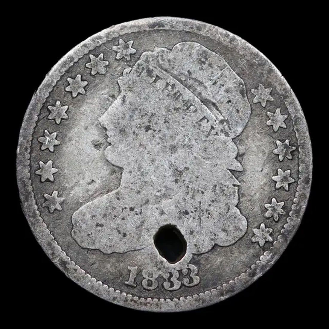 1833 Capped Bust Half Dime 1/2 10c Grades vg details (1 of 2)
