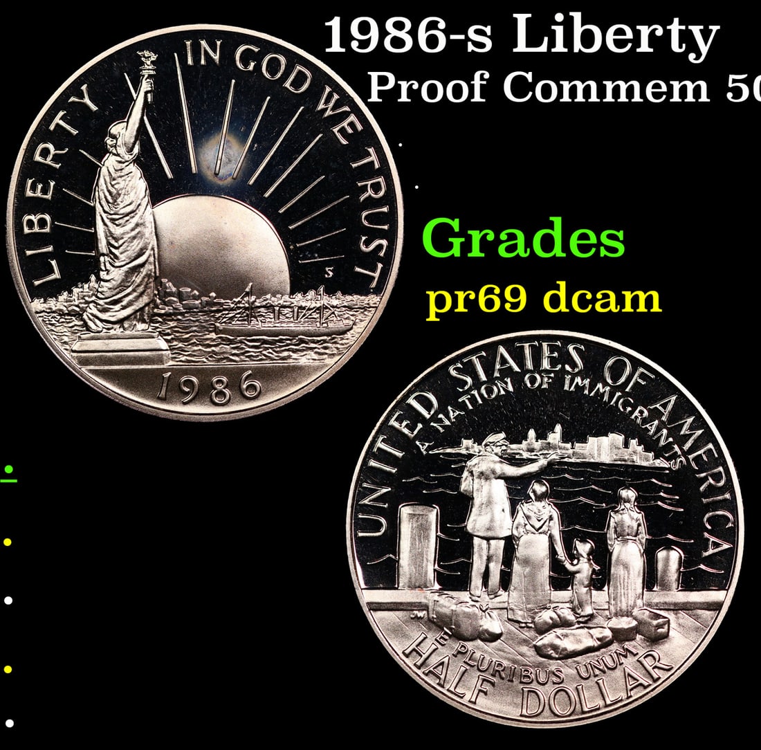 Proof 1986-s Liberty Modern Commem Half Dollar 50c Grades GEM++ Proof Deep Cameo (1 of 3)