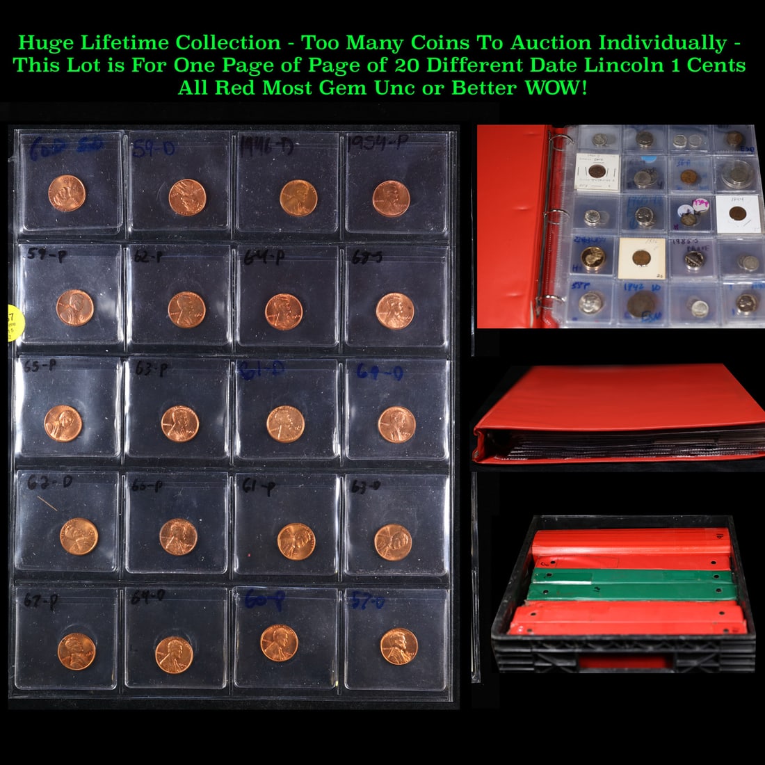 Huge Liifetime Collection - Too Many Coins To Auction Individually - This Lot is For One Page of 20: Huge Liifetime Collection - Too Many Coins To Auction Individually - This Lot is For One Page of 20 Coins - All US, No Foreign WOW!. We have received a huge collection of over 10 thousand US coins in 