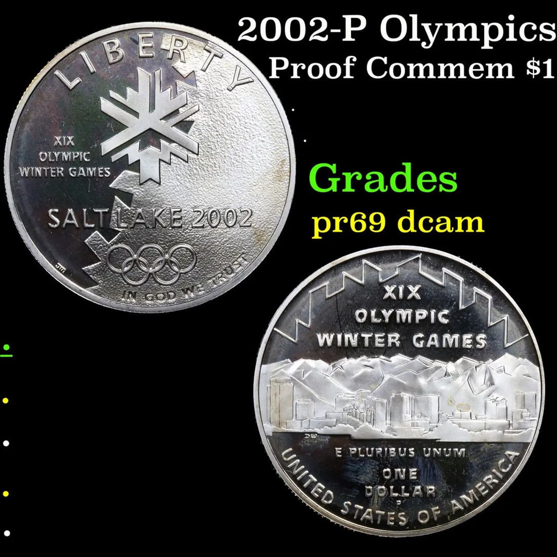 Proof 2002-P Olympics Modern Commem Dollar 1 Grades GEM++ Proof Deep Cameo (1 of 3)