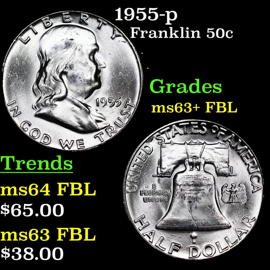 1955 Buggs Bunny Franklin Half Dollar 50c Grades Select Unc+ FBL (1 of 3)