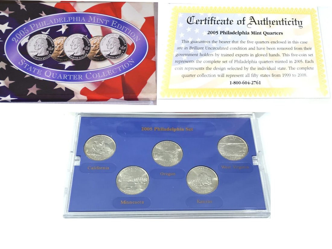 2000 United States Quarters Proof Set Philadelphia Edition, 5 Coins Inside! (1 of 1)