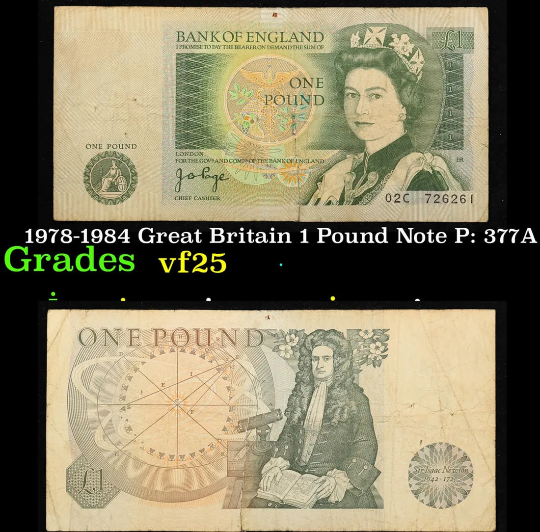 1978-1984 Great Britain 1 Pound Note P: 377A Grades vf+ (1 of 3)