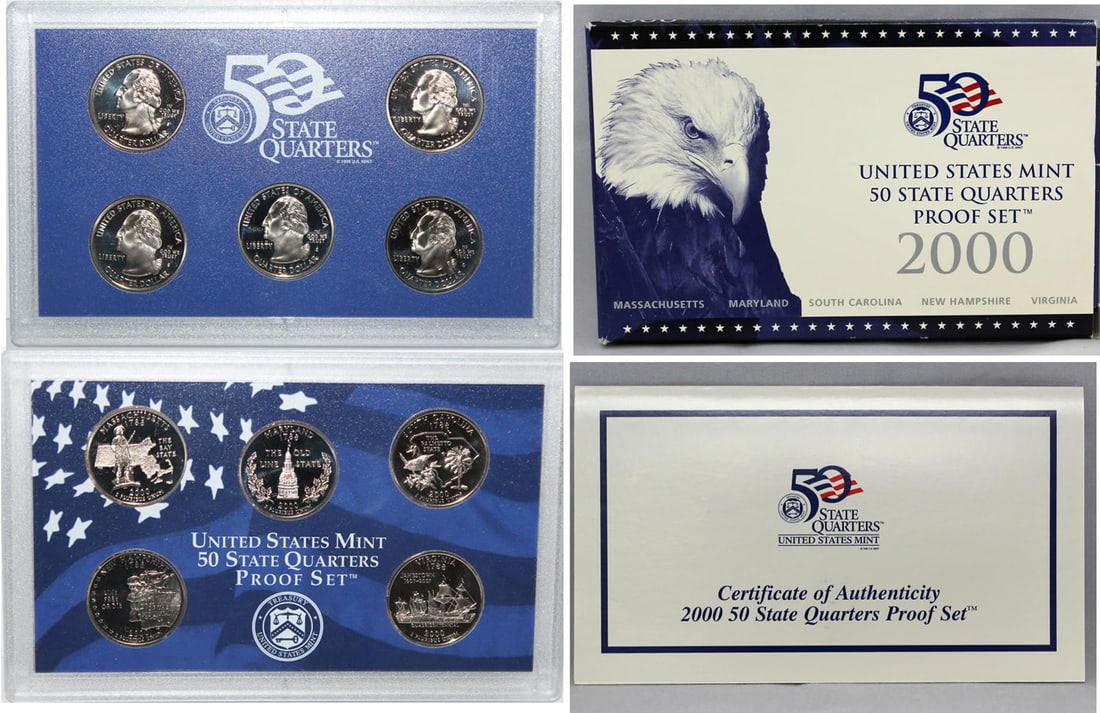 2000 United States Quarters Proof Set. 5 Coins Inside! (1 of 1)