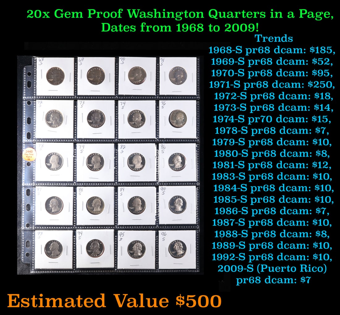 Huge Lifetime Collection - Too Many Coins To Auction Individually - This Lot is For One Page of 20 (1 of 3)