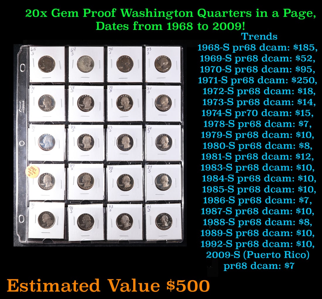 Huge Lifetime Collection - Too Many Coins To Auction Individually - This Lot is For One Page of 20 (1 of 3)