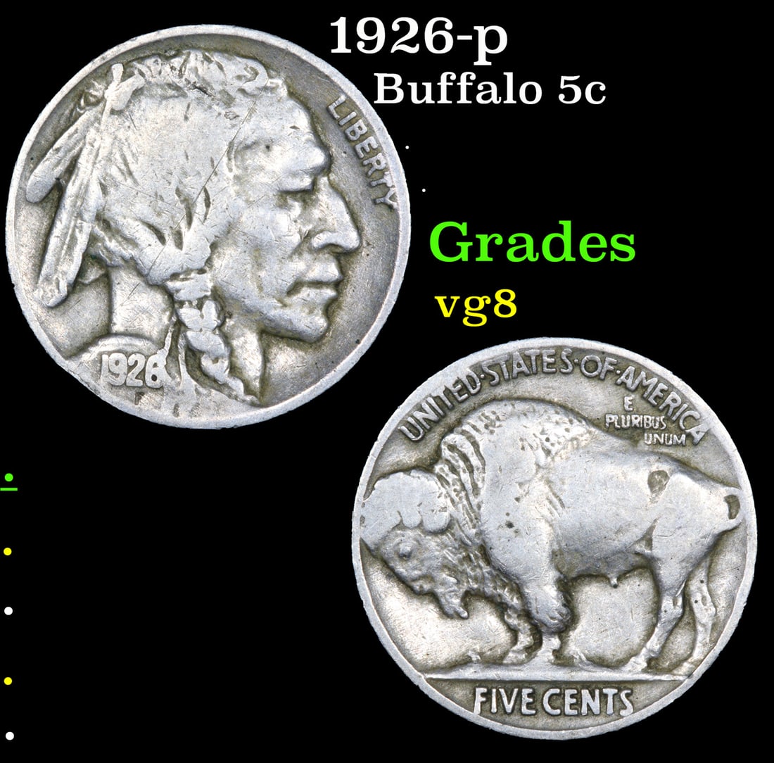 1926-p Buffalo Nickel 5c Grades vg, very good (1 of 3)