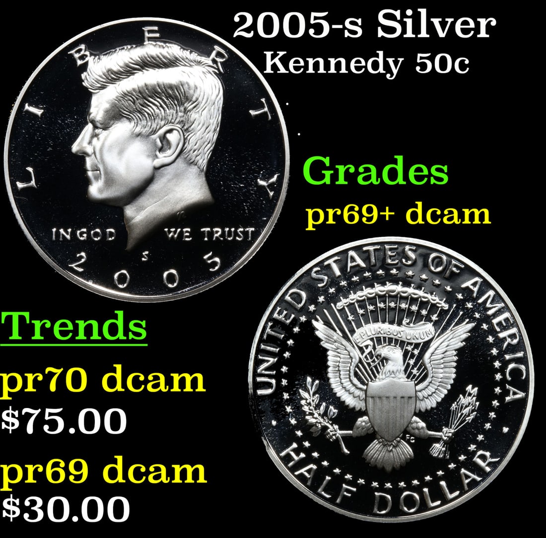 Proof 2005-s Silver Kennedy Half Dollar 50c Grades GEM++ Proof Deep Cameo (1 of 3)