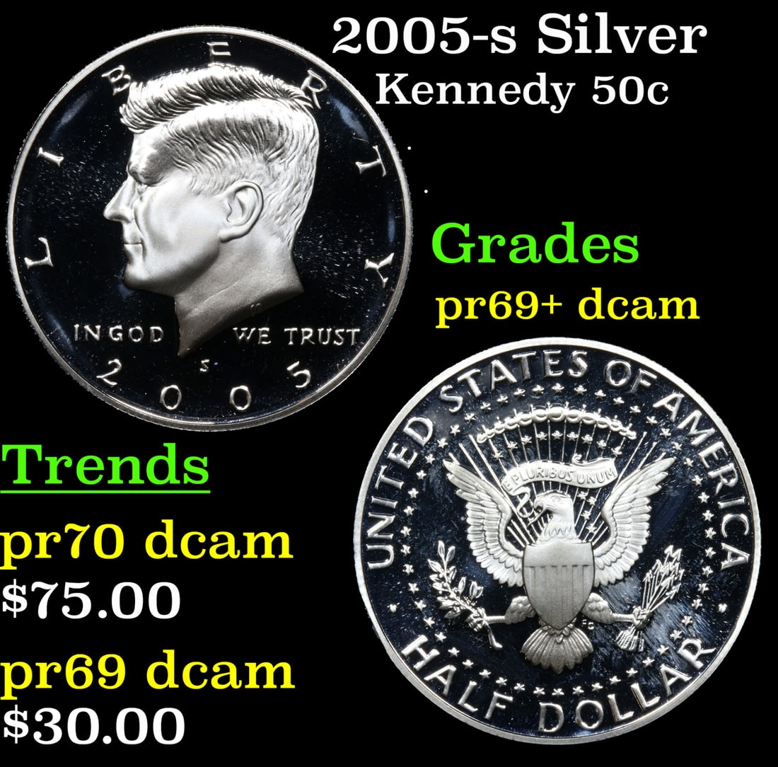 Proof 2005-s Silver Kennedy Half Dollar 50c Grades GEM++ Proof Deep Cameo (1 of 3)