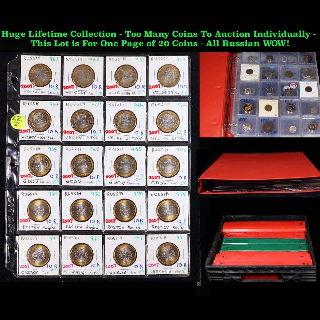 Huge Liifetime Collection - Too Many Coins To Auction Individually - This Lot is For One Page of 20: Huge Liifetime Collection - Too Many Coins To Auction Individually - This Lot is For One Page of 20 Foreign Coins. We have received a huge collection of over 10 thousand US coins in flips, 2x2 holders