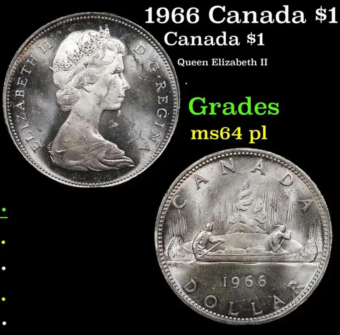 1966 Canada $1 Canada Dollar 1 Grades Choice Unc PL (1 of 1)