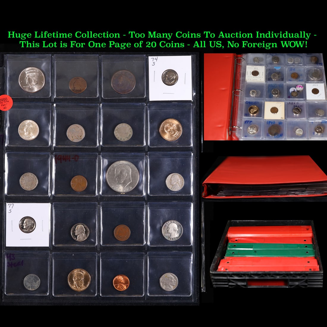 Huge Liifetime Collection - Too Many Coins To Auction Individually - This Lot is For One Page of 20 (1 of 3)