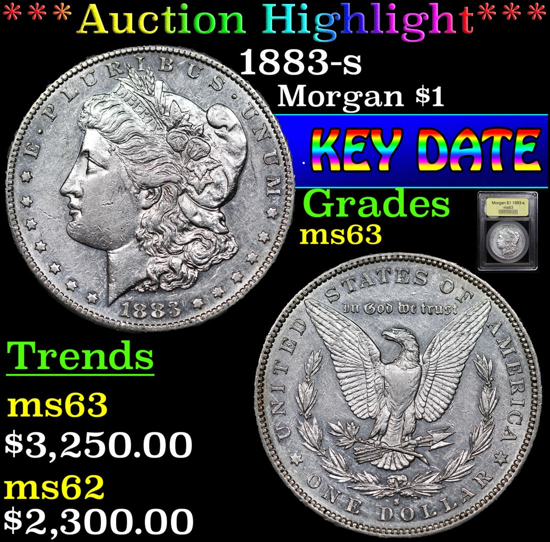 ***Auction Highlight*** 1883-s Morgan Dollar $1 Graded Select Unc By USCG (fc) (1 of 5)